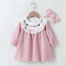 Load image into Gallery viewer, Lola Baby Girls Corduroy Dress with Headband - Milki Rabbit
