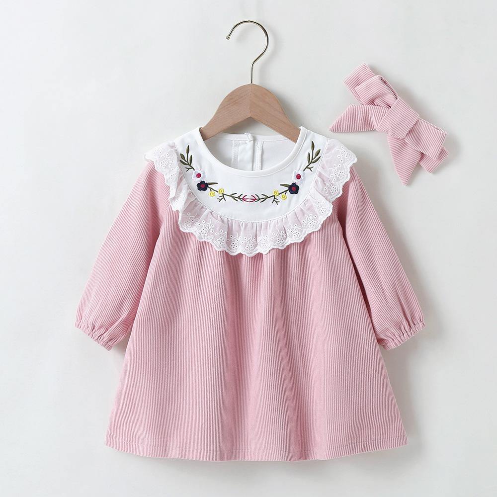 Lola Baby Girls Corduroy Dress with Headband - Milki Rabbit