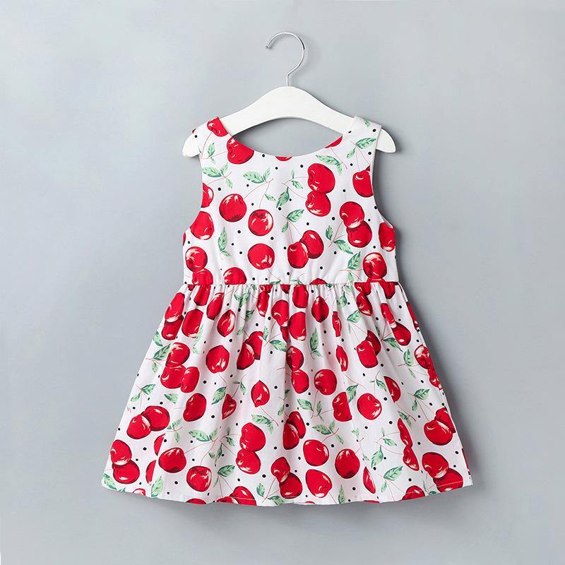 Betty cherry printing summer dress - Milki Rabbit