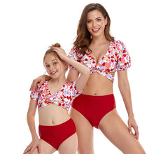 Load image into Gallery viewer, Bubble sleeves mom and daughter swimming suit - Milki Rabbit
