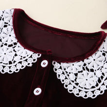 Load image into Gallery viewer, Caroline applique collar velvet baby romper - Milki Rabbit
