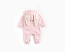 Load image into Gallery viewer, Coco rabbit pink fleece baby bodysuit - Milki Rabbit
