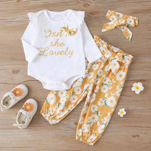 Load image into Gallery viewer, Isn&#39;t she lovely baby romper set with daisy printing - Milki Rabbit
