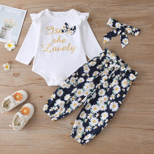 Load image into Gallery viewer, Isn&#39;t she lovely baby romper set with daisy printing - Milki Rabbit
