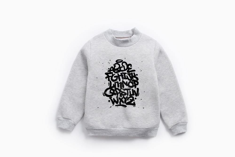 Rex letter printing fleece sweatershirt - Milki Rabbit